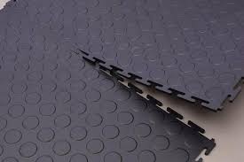Interlock rubber tile flooring