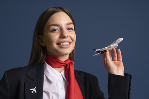 portrait flight attendant with p